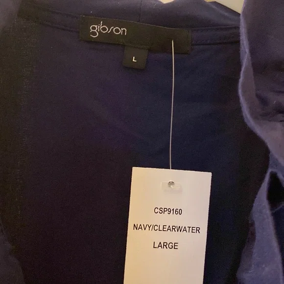 NWT Gibsonlook sleeveless summer ruffle  wrap style  dress. Navy & Turquoise. - Picture 7 of 8